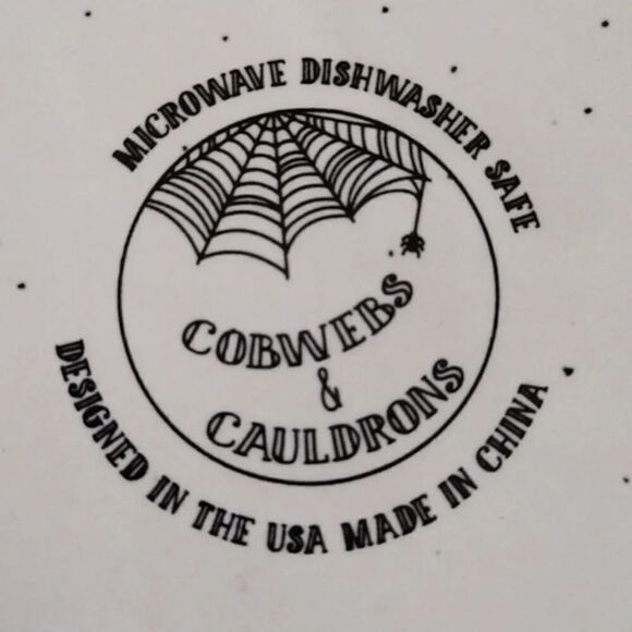 Halloween Bottoms Up Witches Gingham Print Ceramic Camper Mug NWT - Picture 14 of 16